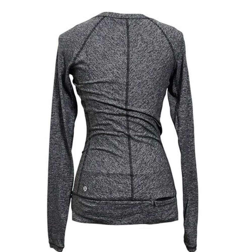 Lululemon Race Your Pace Long Sleeve Shirt In Wee‎ Stripe Heathered Black Size 4 - Picture 5 of 10